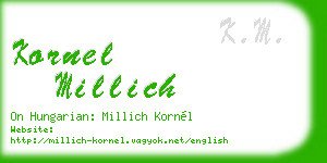 kornel millich business card